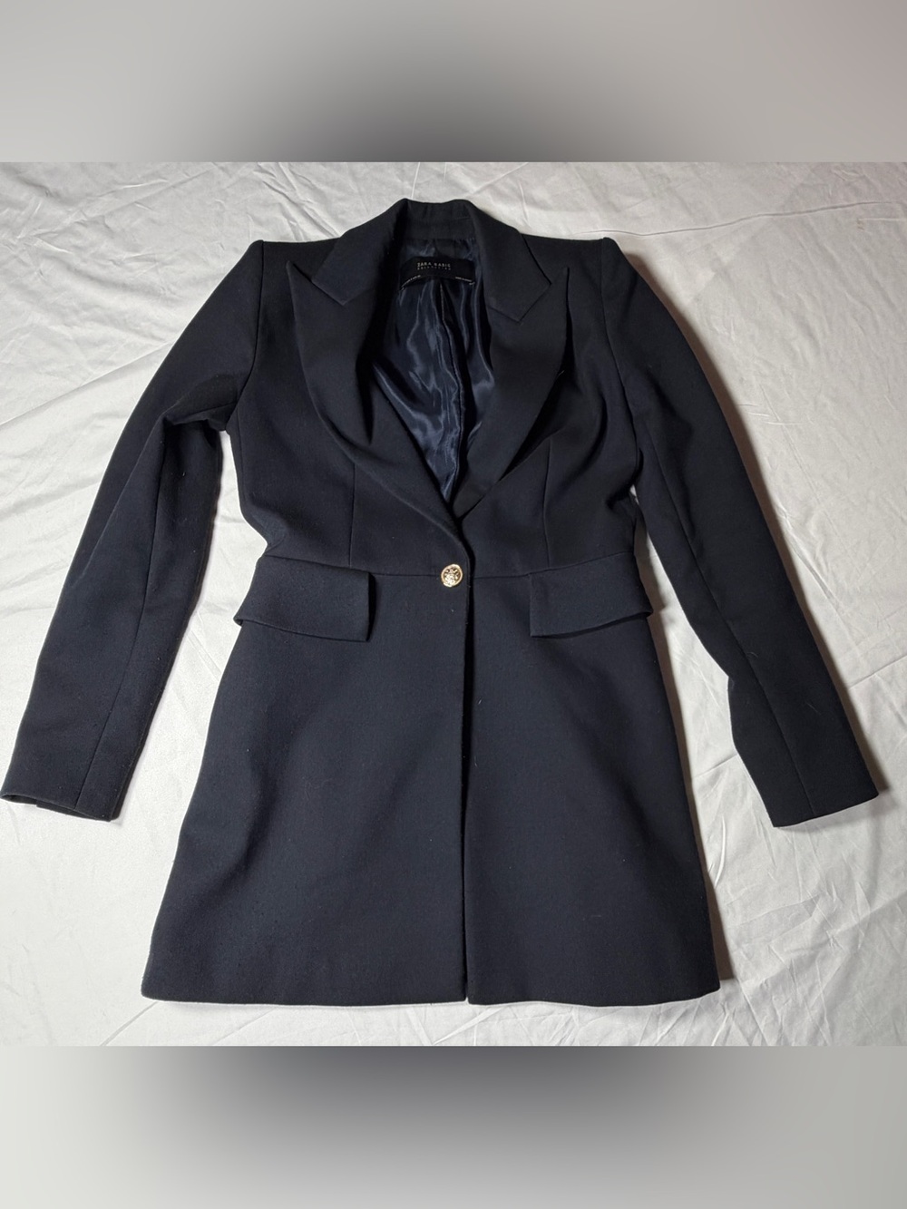 Zara Basic Collection Tailored Single-Button Longline Blazer Jacket / Dress - S